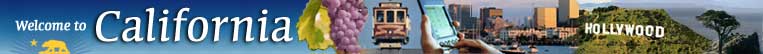 pictures of grapes, San Francisco cable car, electronic organizer, city skyline, the Hollywood sign and cypress tree
